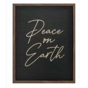 Peace On Earth Gold Foil Embellished Wall Art 16” X 20”